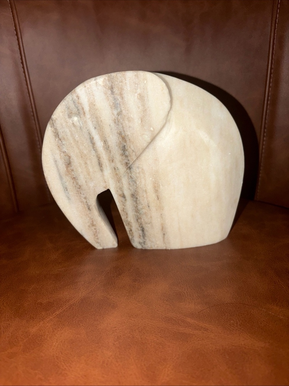 Carved Marble Elephant Minimalist Decor Animal Figurine